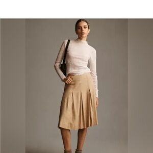 mauve by anthropologie NEW tan midi